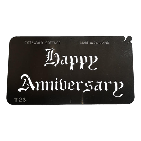 Stainless steel W4 Happy Anniversary cake decorating / card making stencil image 0