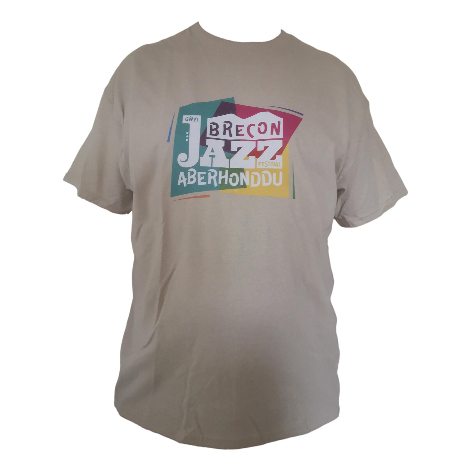 Brecon Jazz Festival Large Logo Sand T-Shirt - various sizes image 0
