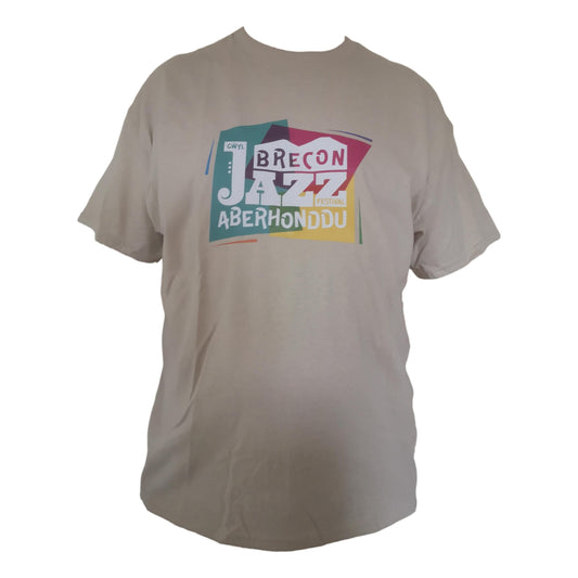 Brecon Jazz Festival Large Logo Sand T-Shirt - various sizes image 0