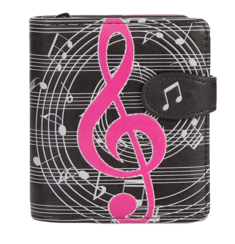 Pink Treble Clef on Music Leatherette Young Ladies Zipper Small Purse image 0