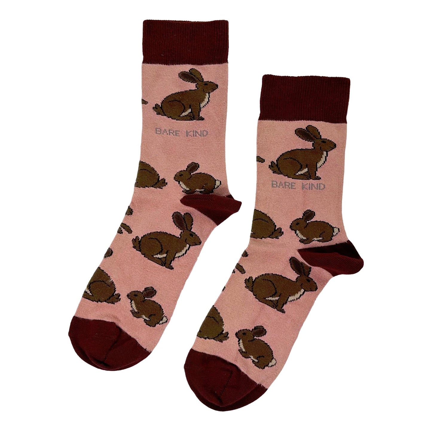 Save The Hares Pink Unisex Novelty Ankle Socks Adult UK Size 4-7 image 0