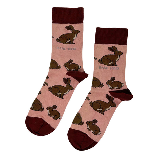Save The Hares Pink Unisex Novelty Ankle Socks Adult UK Size 4-7 image 0