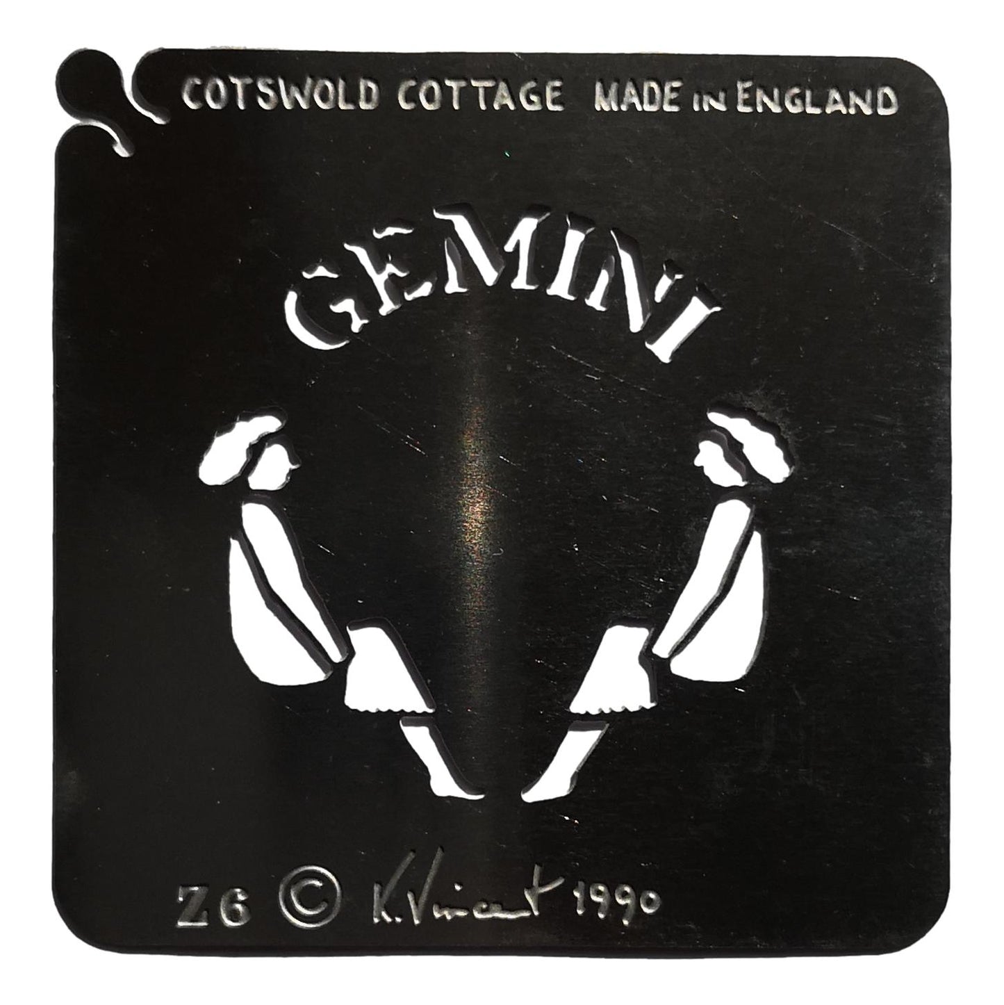 Stainless steel Z6 Gemini cake decorating / card making stencil image 0