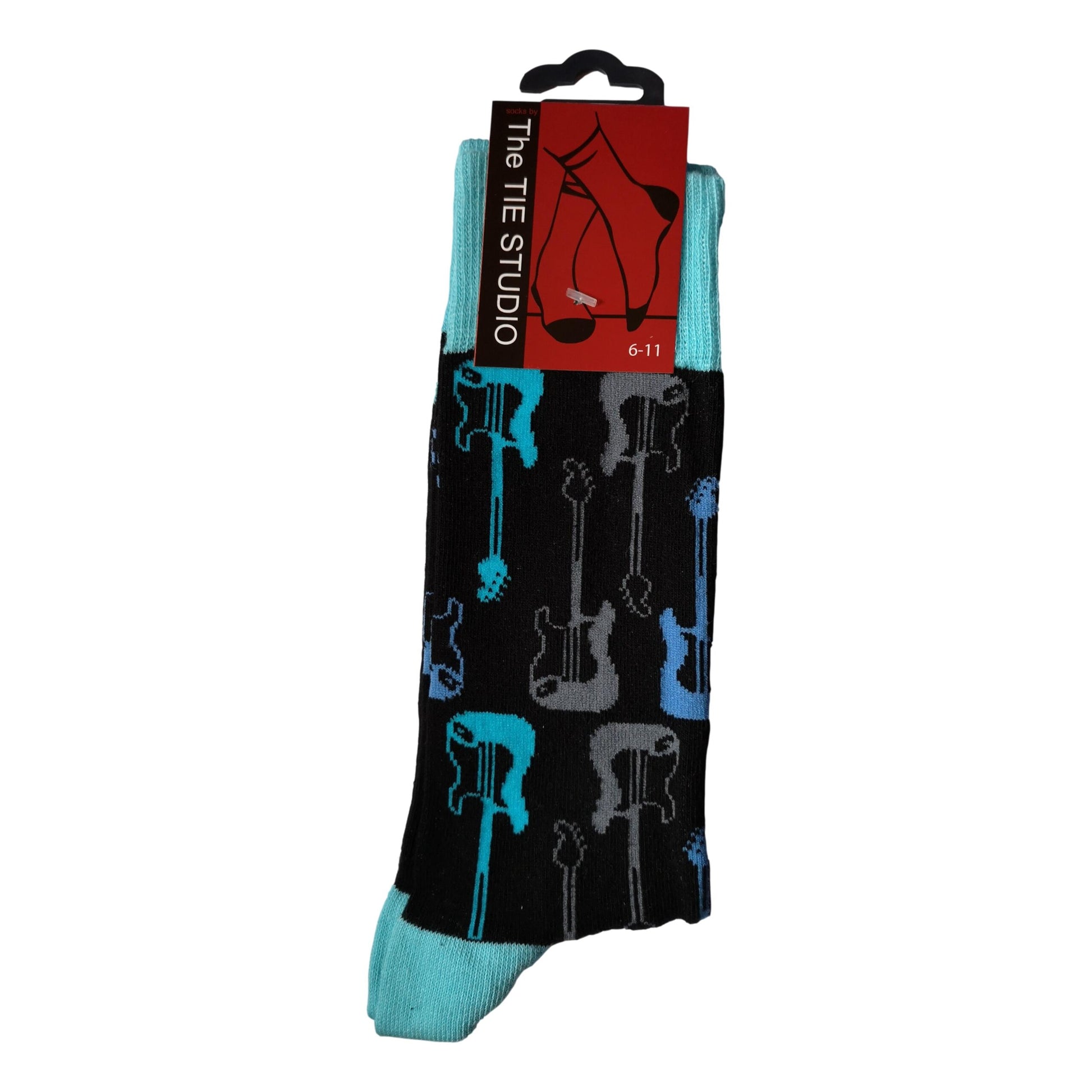 Electric Guitars Blue Music Unisex Novelty Ankle Socks Adult Size 6-11 image 0