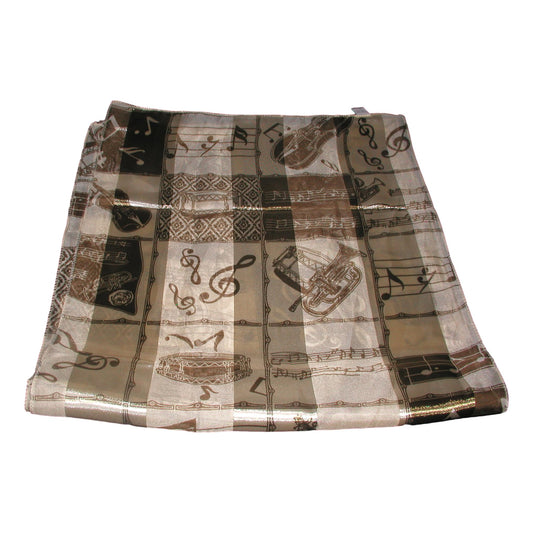 Music Notation and Instruments Brown Satin stripe Scarf image 0