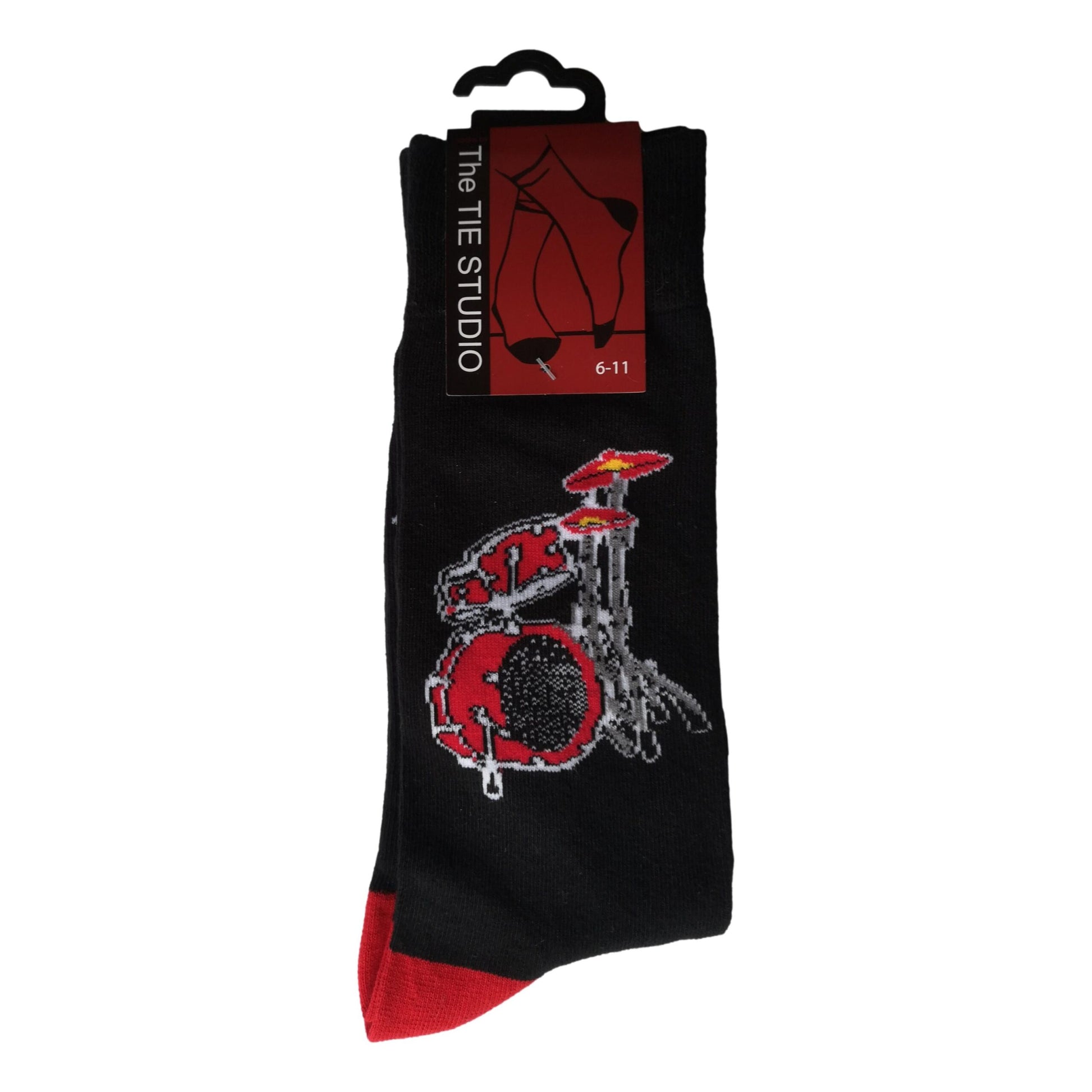 Red Drum Kit Unisex Novelty Ankle Socks Adult Size 6-11 image 0