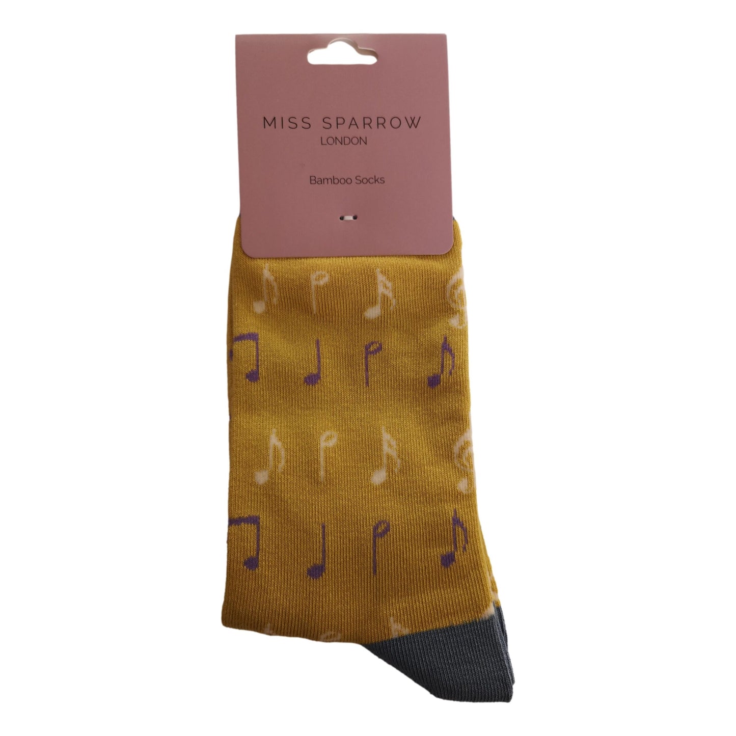Music Notes Yellow Womens Novelty Ankle Socks Adult One Size image 0