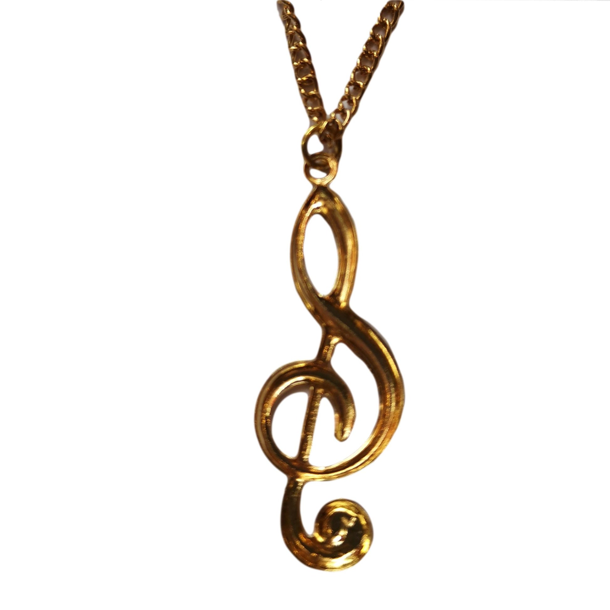 Treble Clef gold-plated pendant image 1
