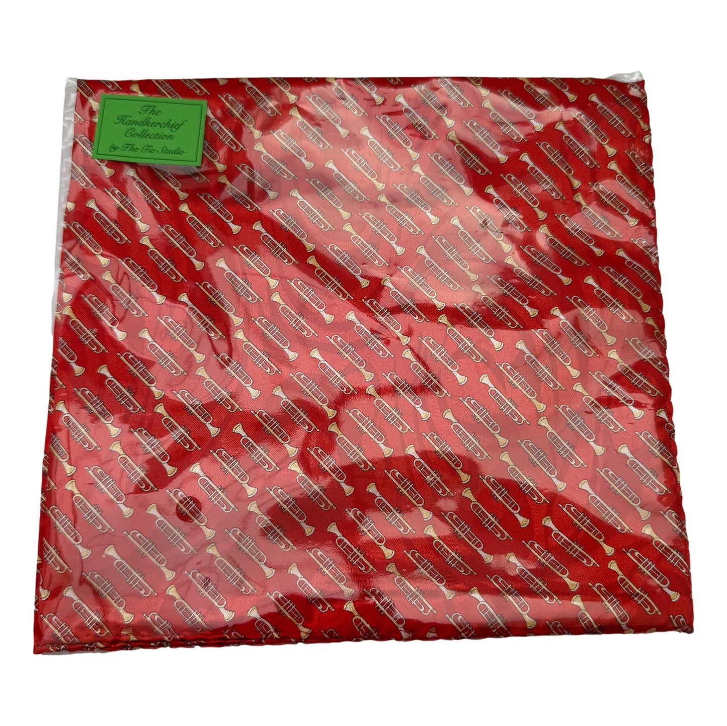 Small Trumpets 100% Polyester Red Pocket Handkerchief image 2