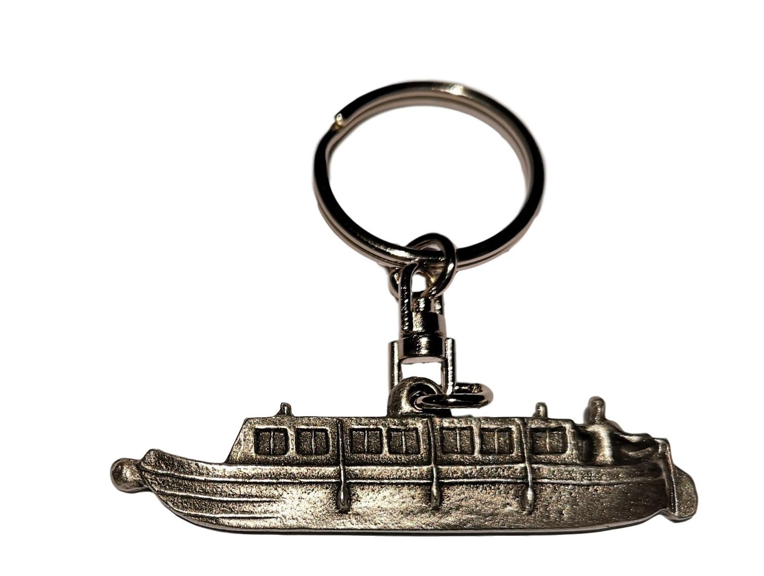 Canal Narrow Boat pewter metal keyring image 0
