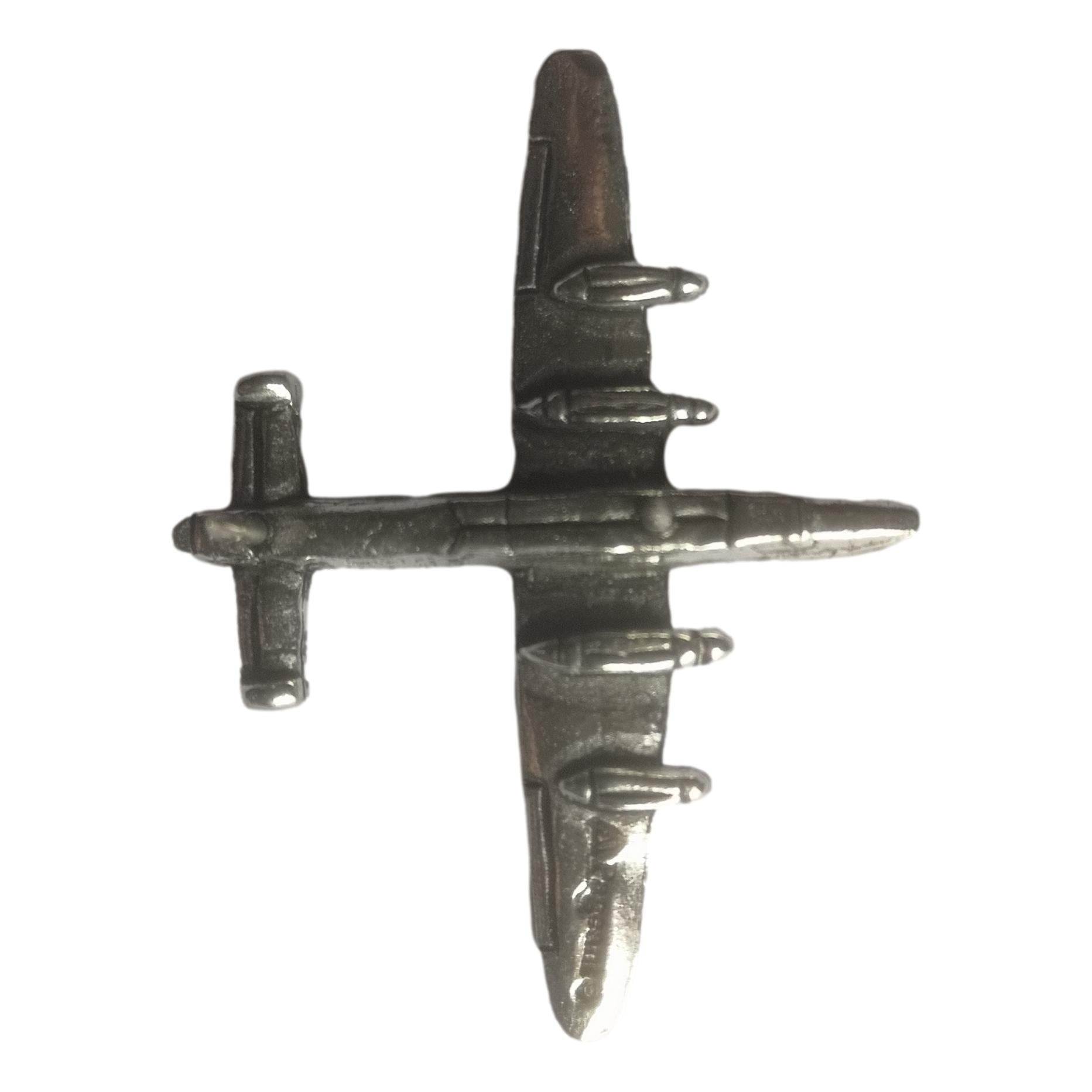 Lancaster Bomber polished pewter metal lapel pin badge image 2