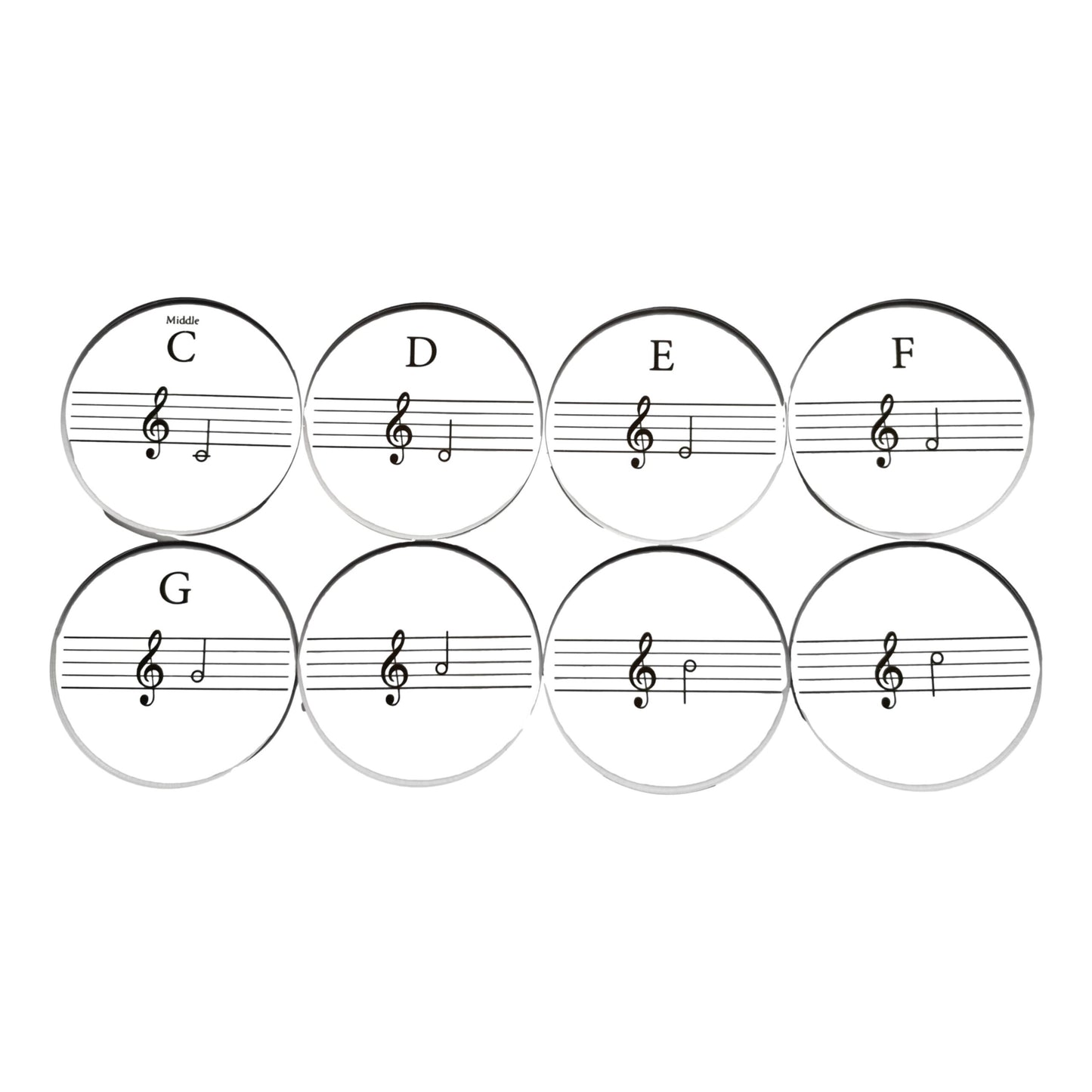 A set of 8 acrylic circular Music Octave coasters image 0