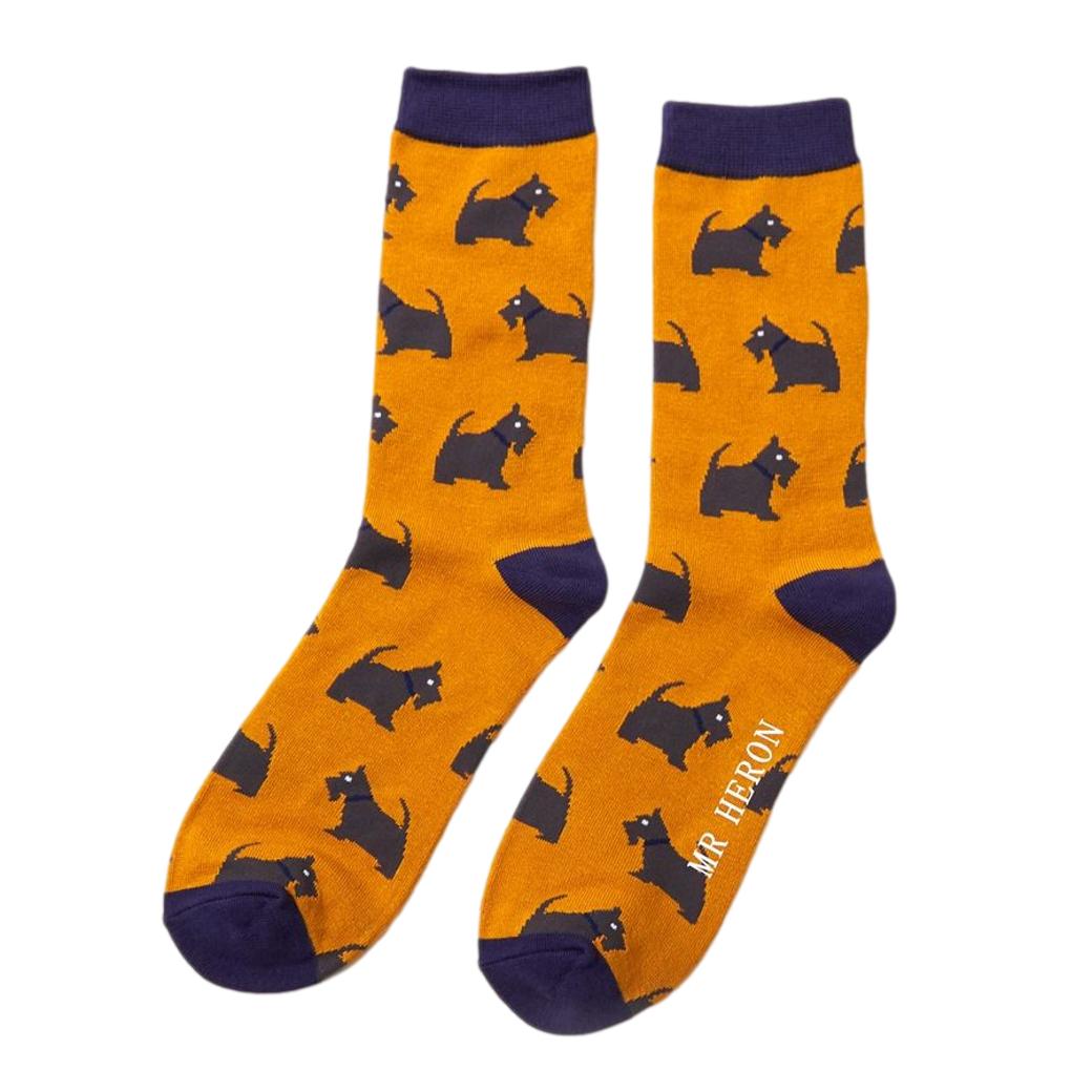 Westie Dog Mustard Mens Novelty Ankle Socks Adult One Size image 0