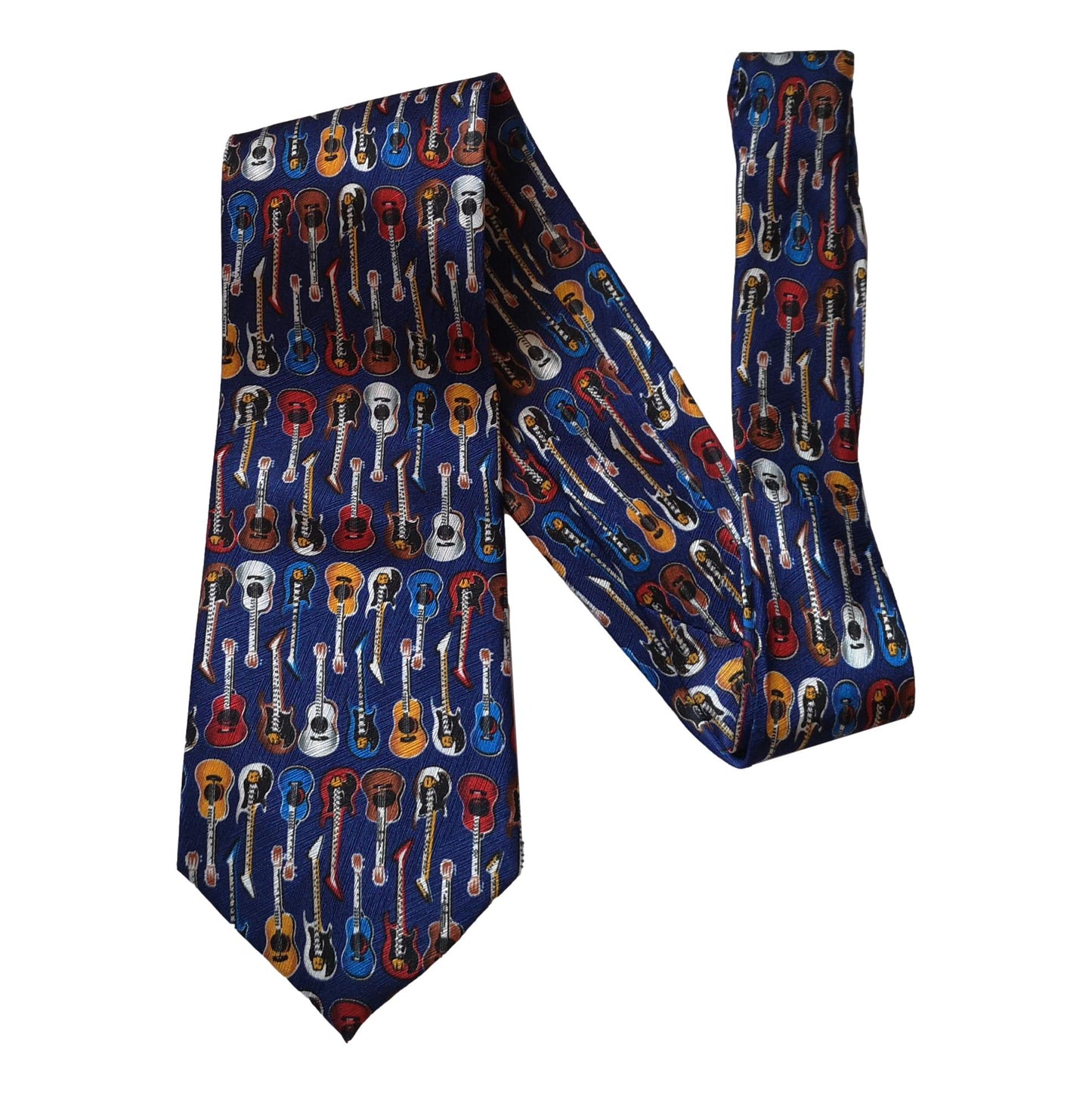 Electric / Acoustic Guitars All Over Repeat 100% Silk Classic Tie image 0
