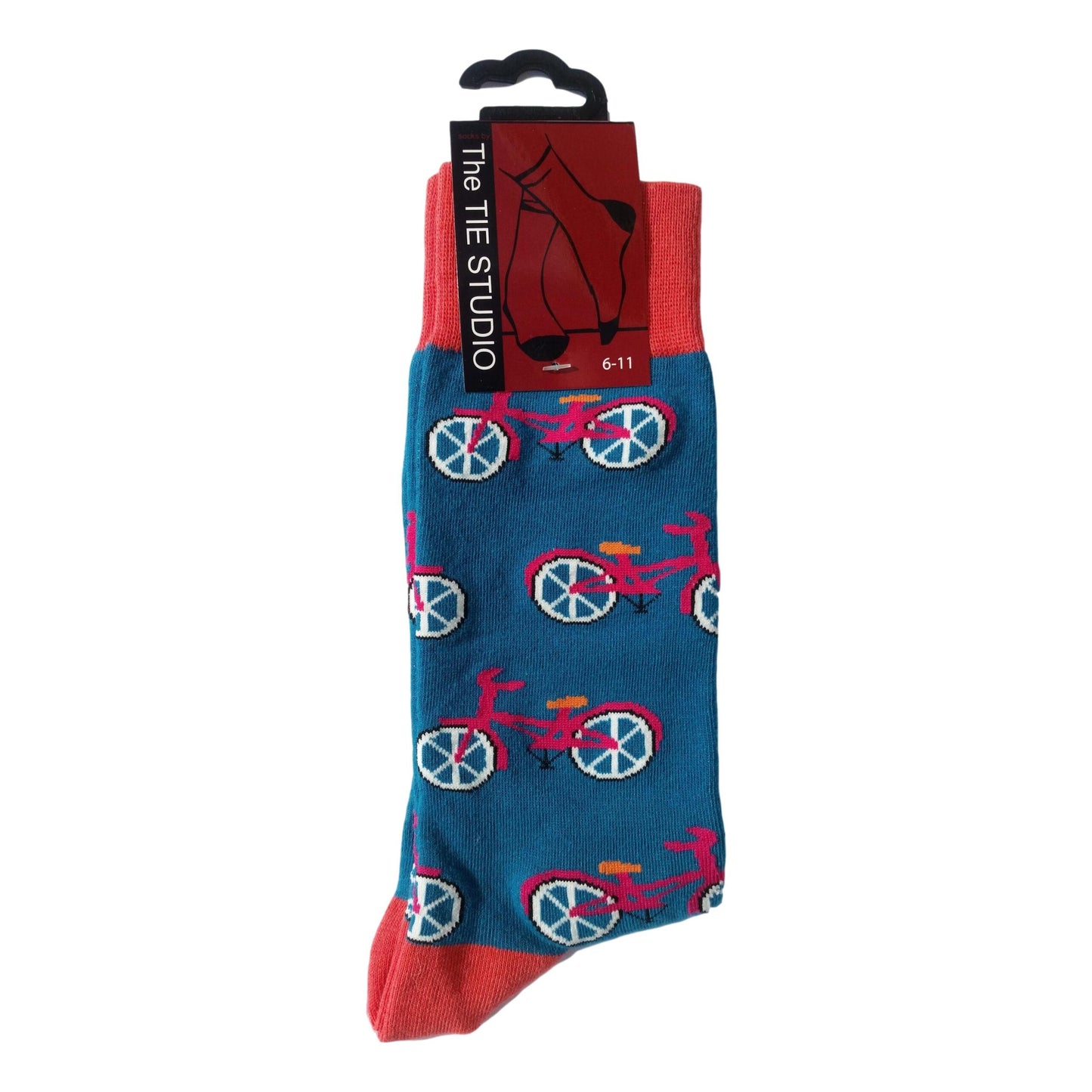 Cycles on teal Unisex Novelty Ankle Socks Adult Size 6-11 image 0