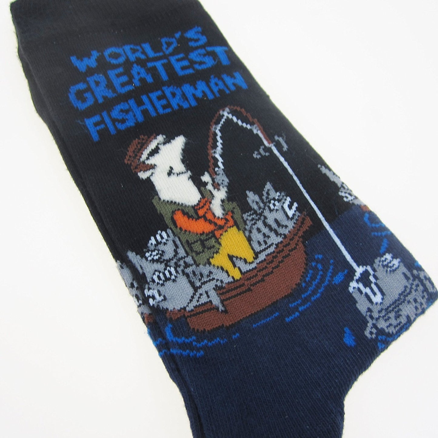 World's Greatest Fisherman Unisex Novelty Ankle Socks Adult Size 6-11 image 1