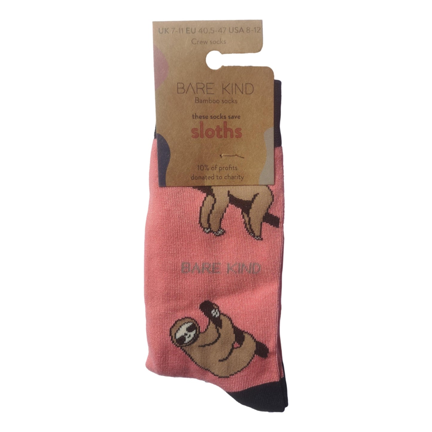Save The Sloths Pink Unisex Novelty Ankle Socks Adult Size 7-11 image 1