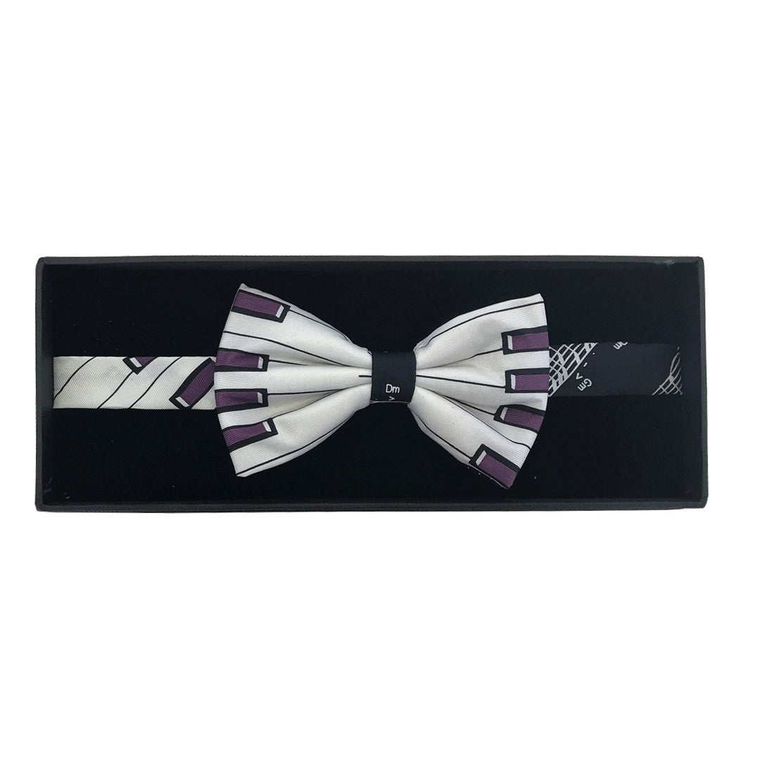 Purple Keys Keyboard Fancy Silk Bow Tie image 1