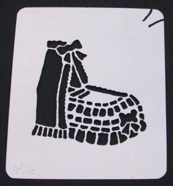 Stainless steel Y6 Cradle cake decorating / card making stencil image 0