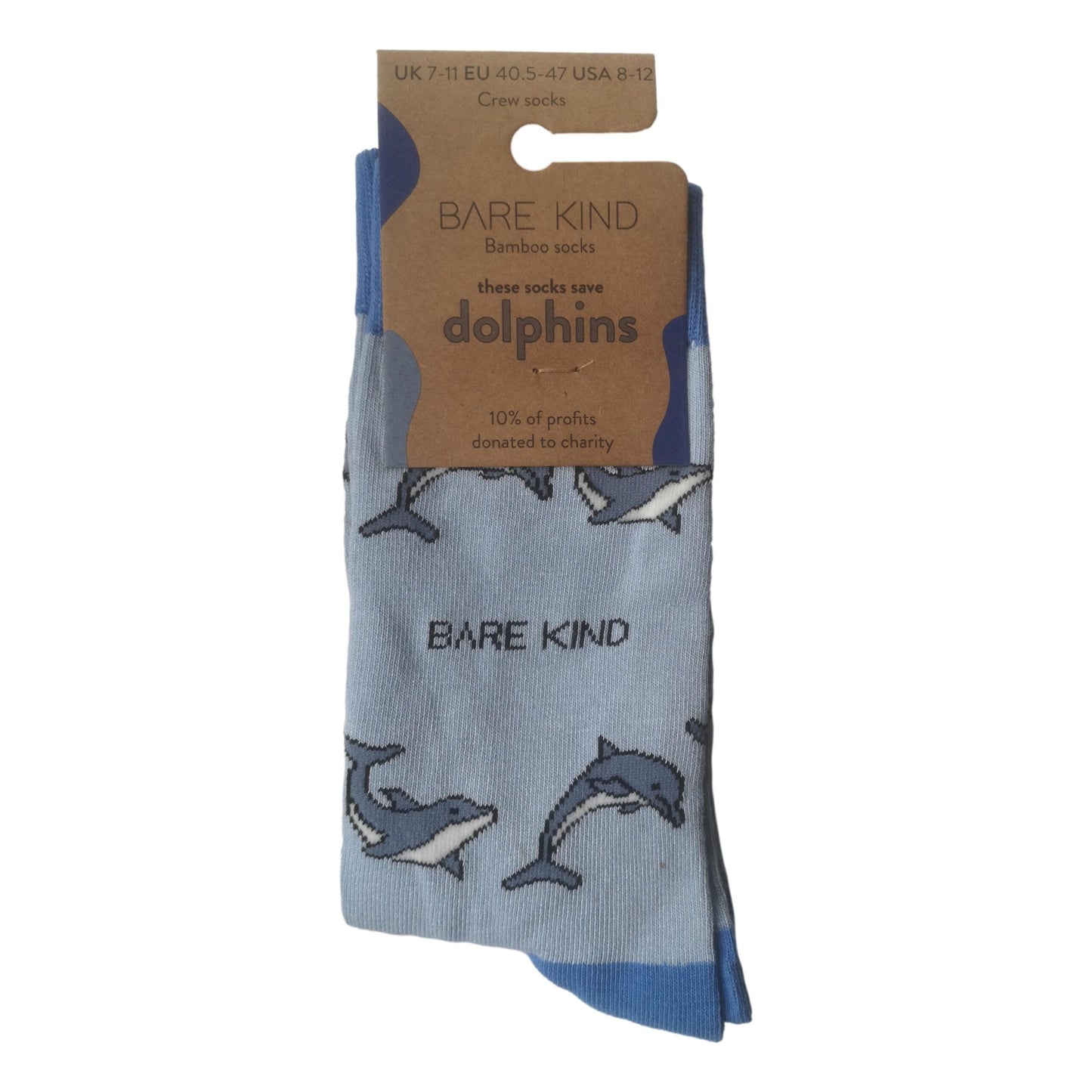 Save The Dolphins Blue Unisex Novelty Ankle Socks Adult One Size image 1