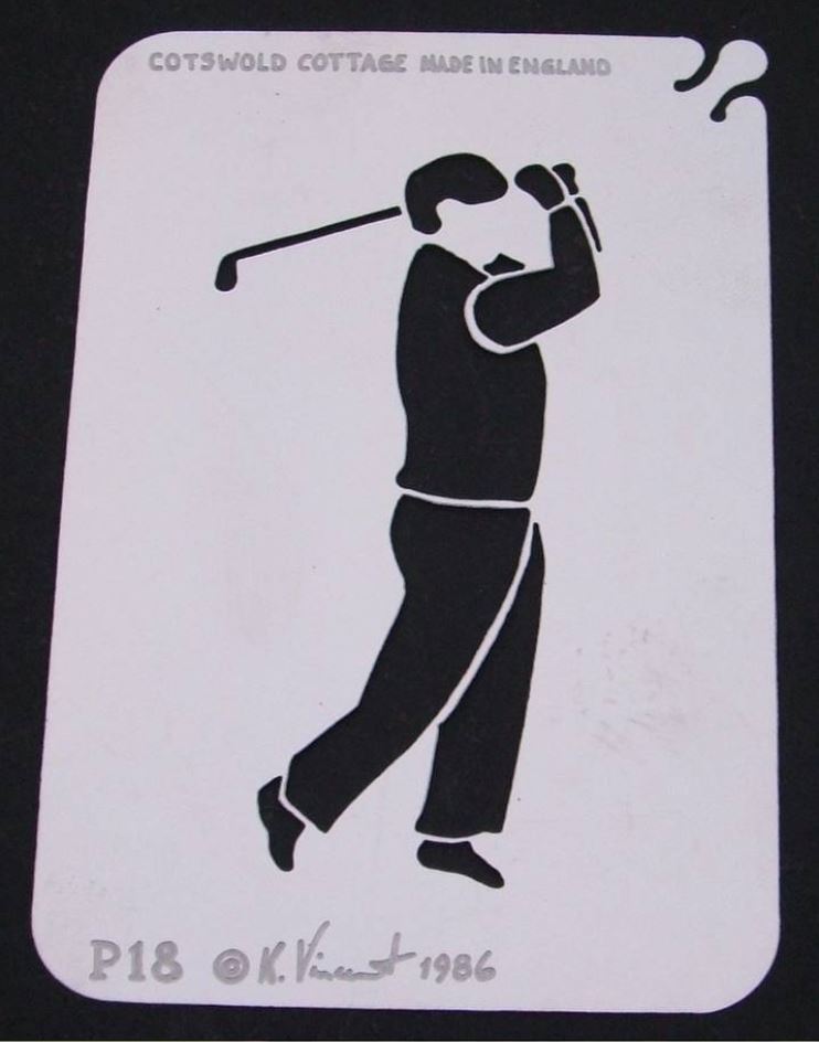 Stainless steel golfer P18 cake decorating / card making stencil image 0
