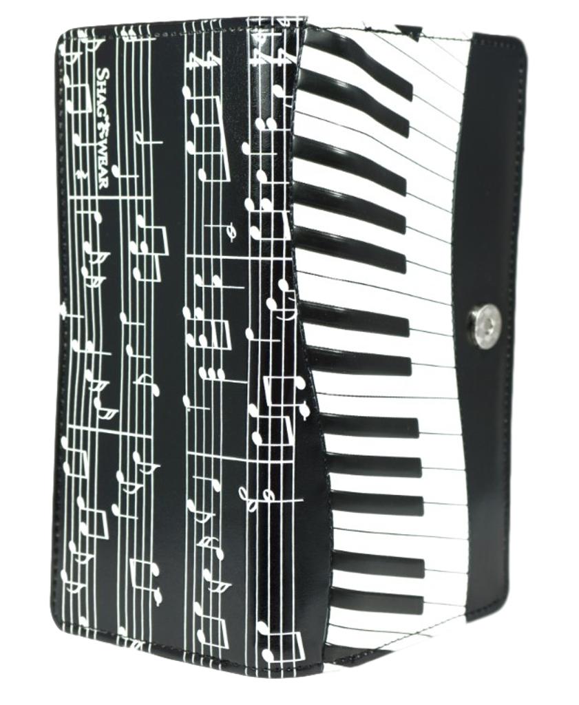 Piano Symphony Black Leatherette Young Ladies Zipper Purse Wallet image 4