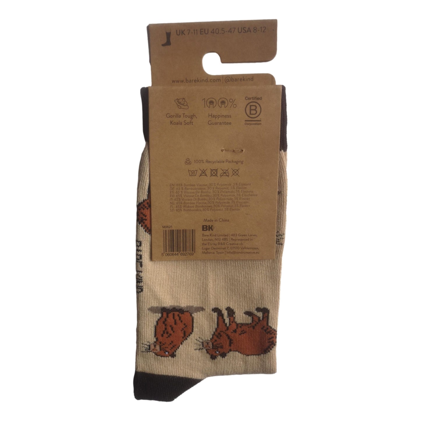 Save The Capybara Beige Unisex Novelty Crew Socks Adult UK Size 7-11 image 2