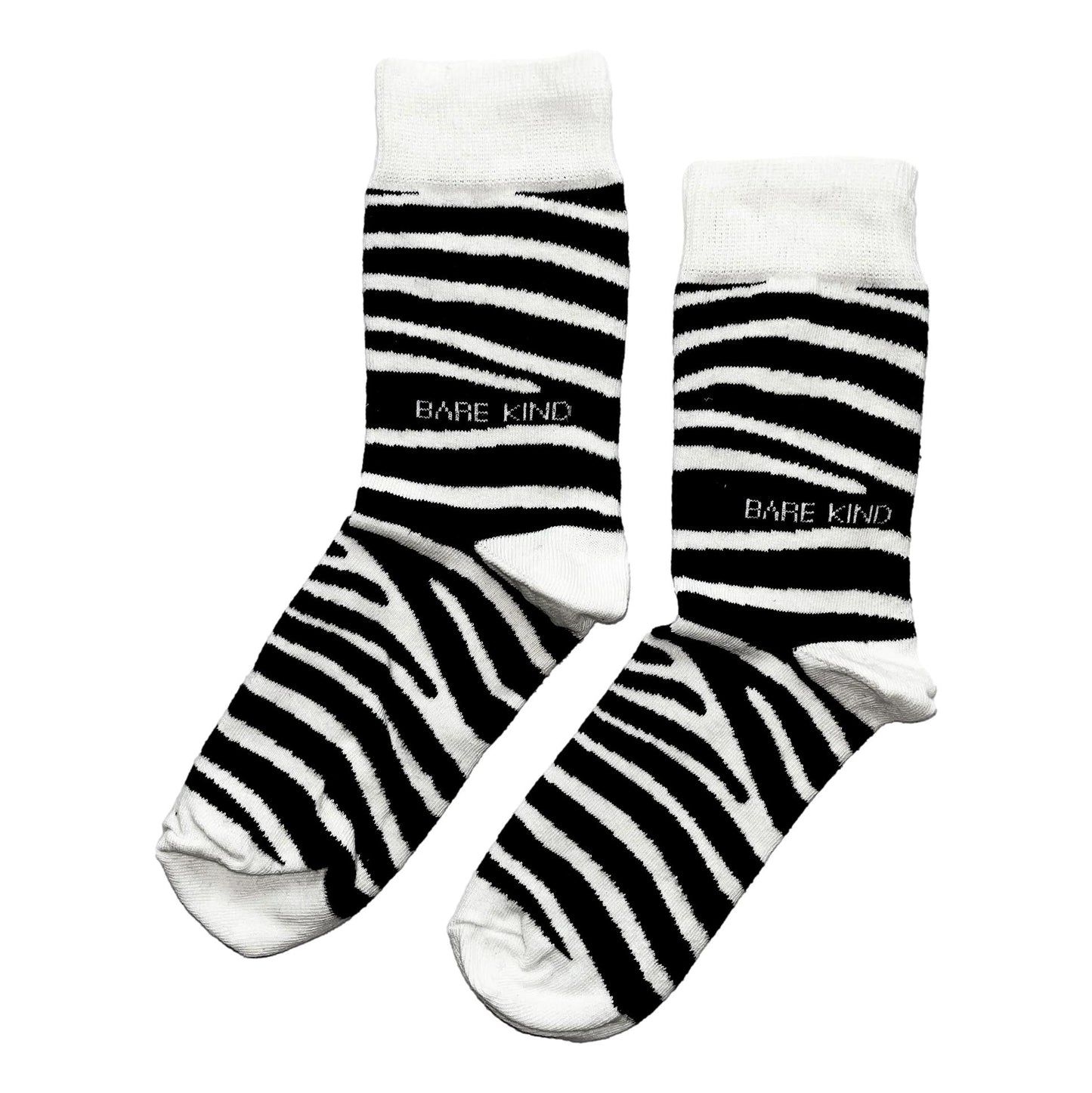 Save The Zebra Black and White Print Womens Novelty Ankle Socks Adult One Size image 0
