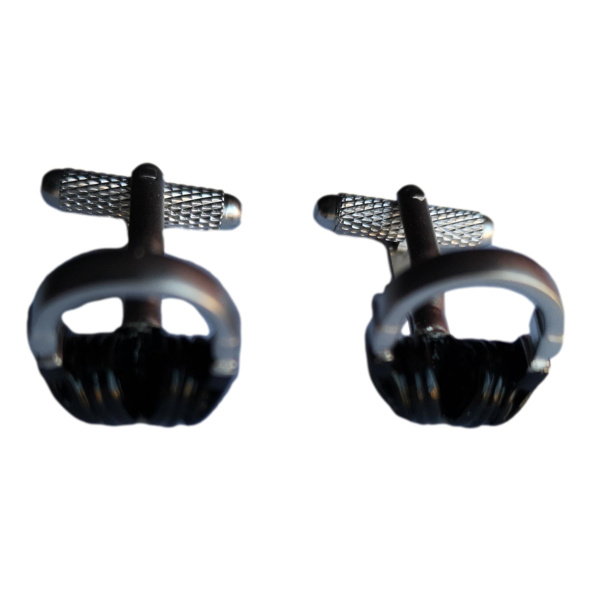 Headphones silver-plated torpedo cufflinks in padded gift box image 0