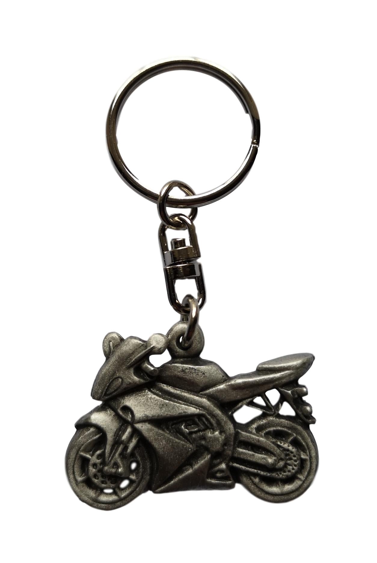 Motorbike pewter metal keyring image 0