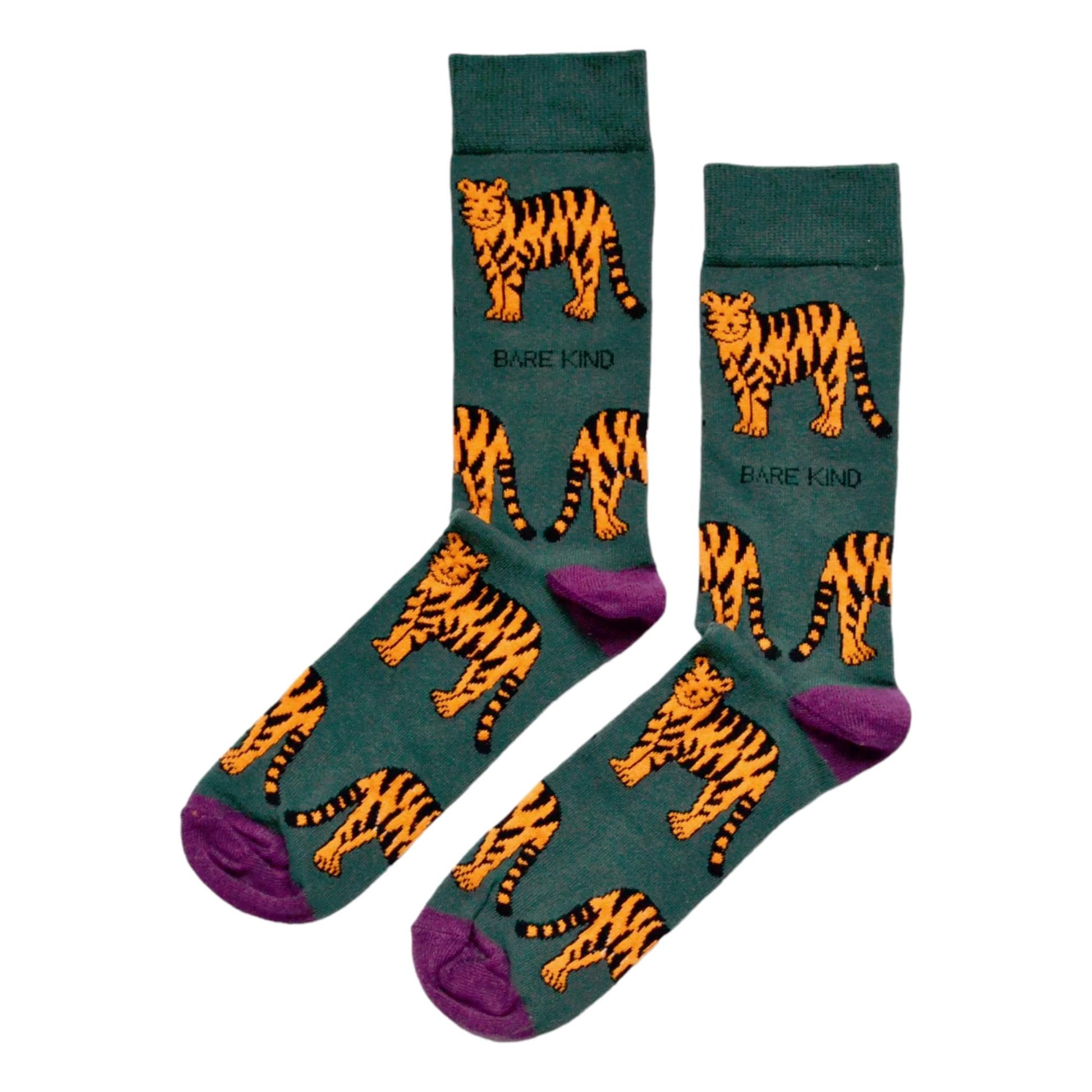 Save The Tigers Green Womens Novelty Ankle Socks Adult One Size image 0