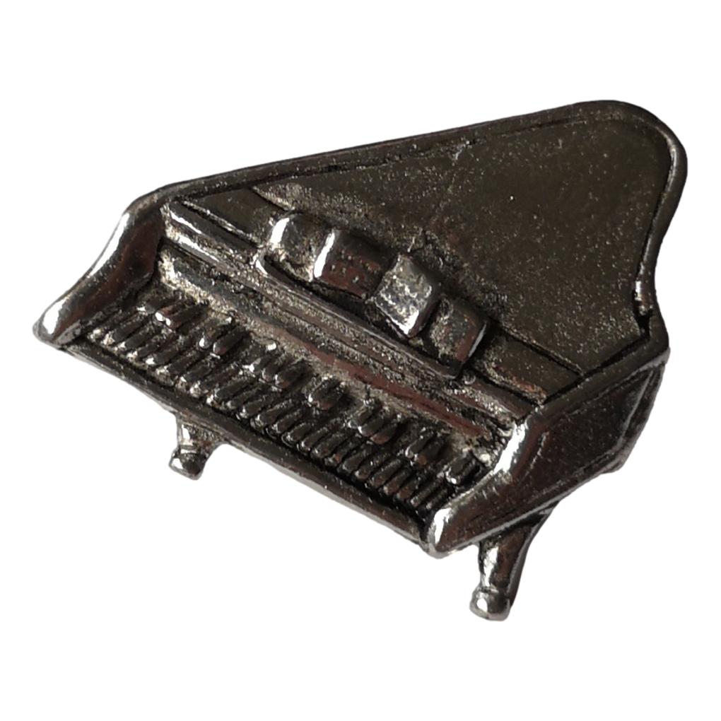 Grand Piano Jazz Musician polished pewter metal lapel pin image 0