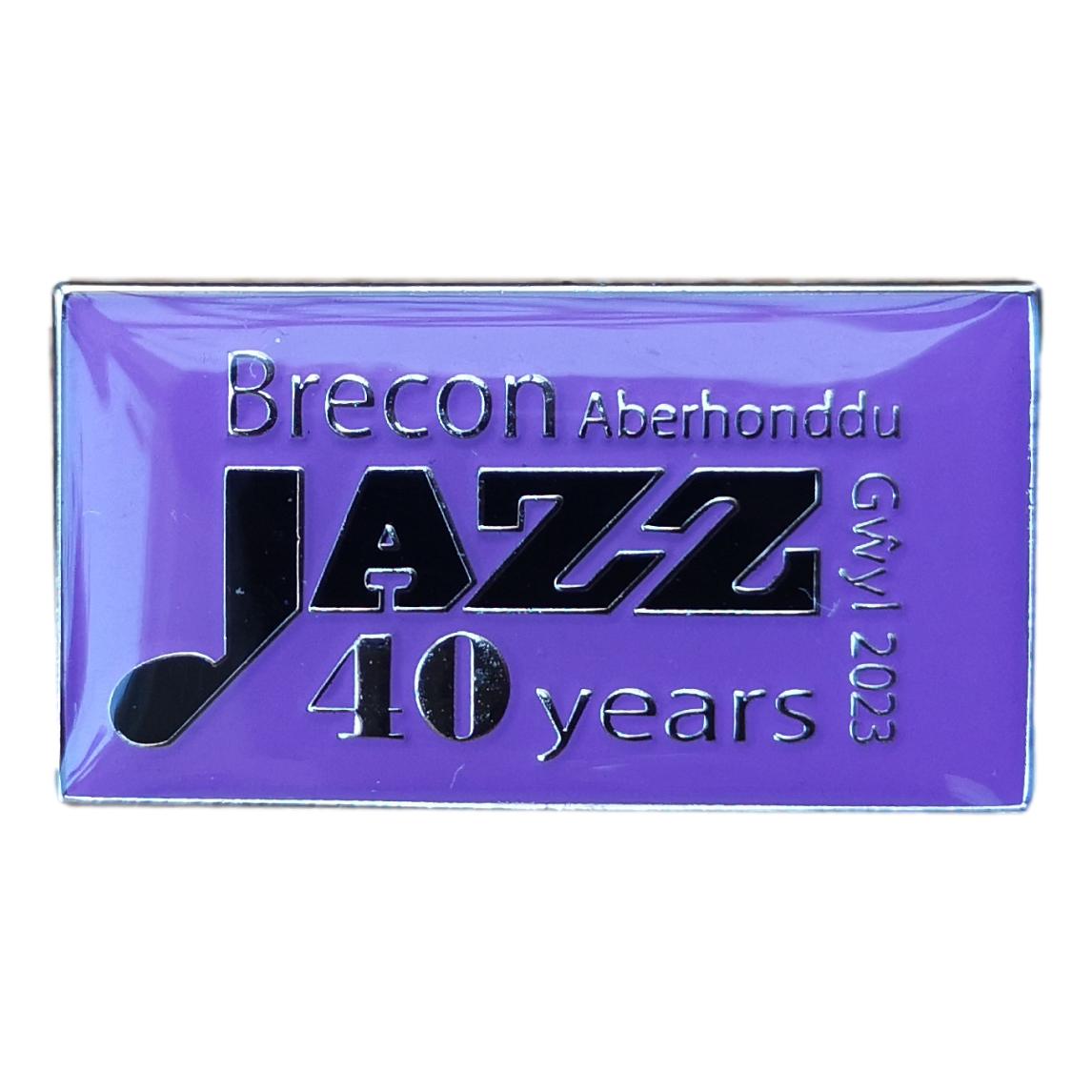 40 Years of Brecon Jazz 2023 Purple Metal Pin Badge image 0