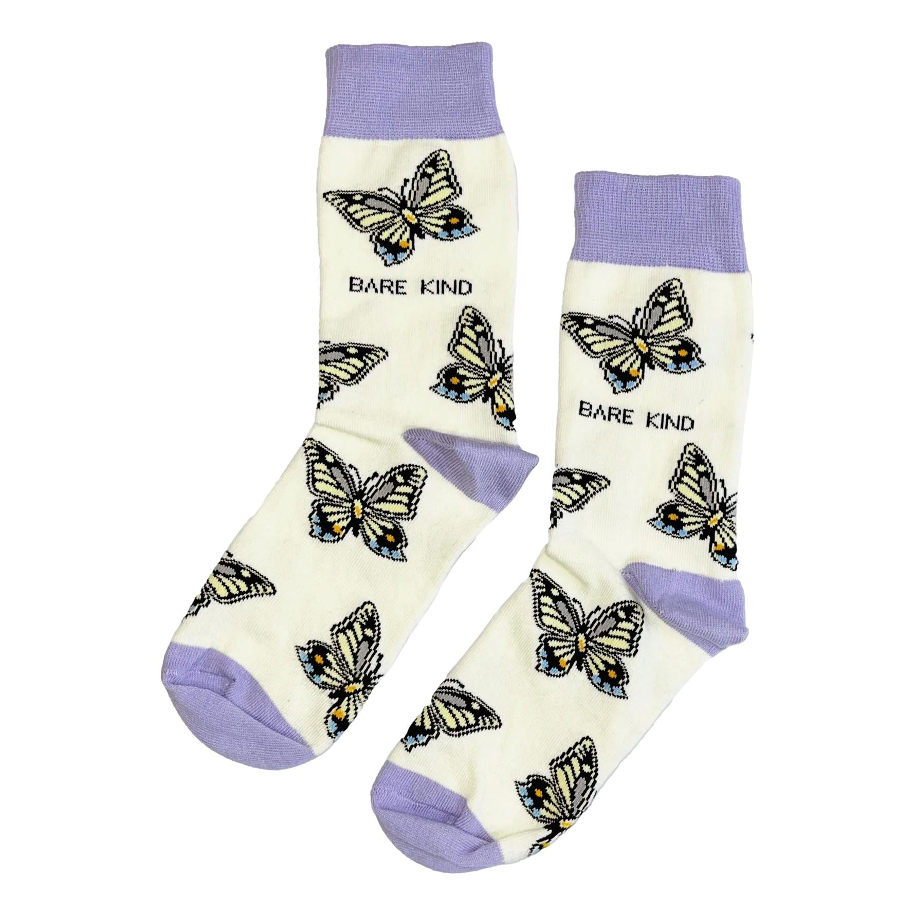 Save The Swallowtail Butterflies Cream Womens Novelty Ankle Socks Adult One Size image 0