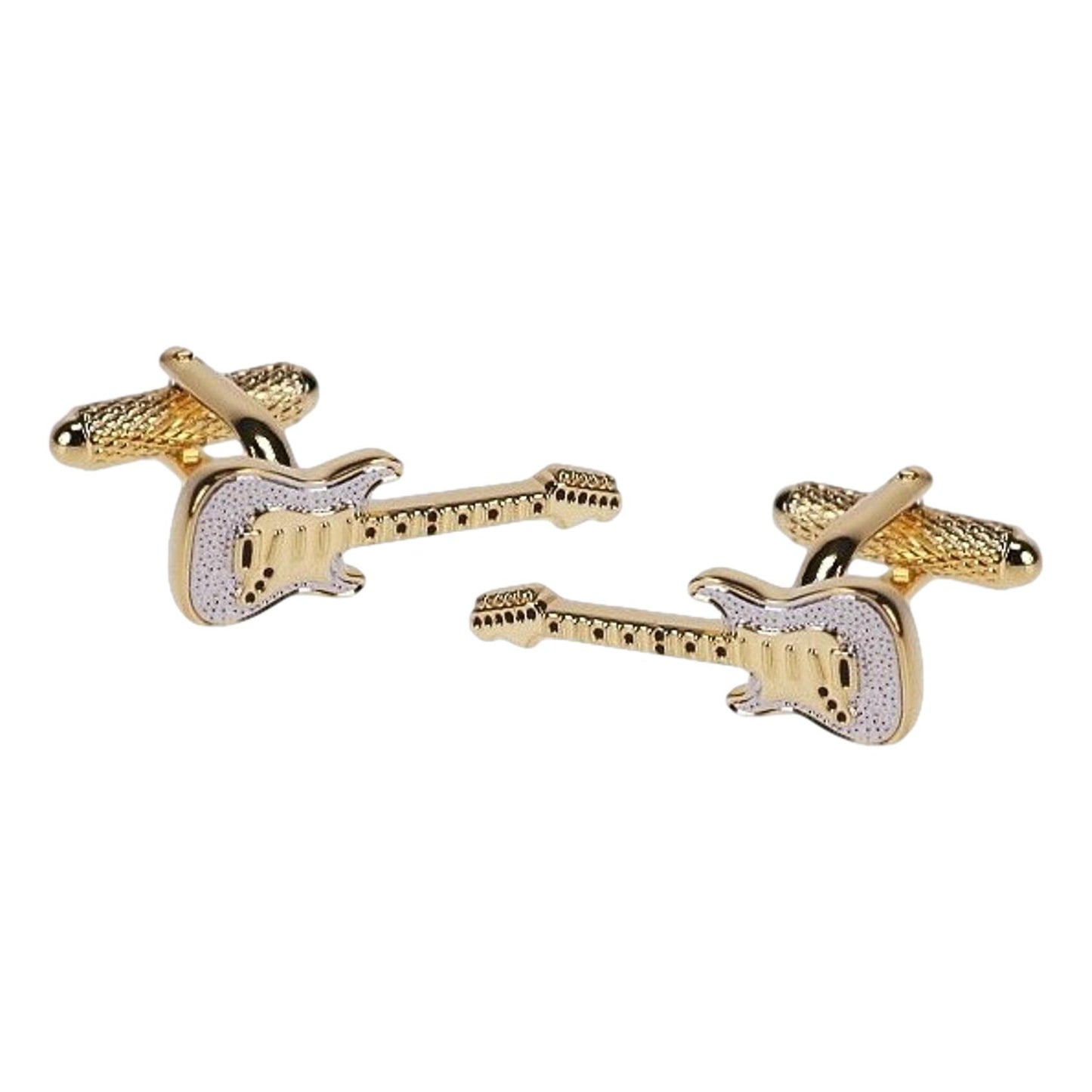 Electric Guitar gold-plated torpedo cufflinks in padded gift box image 0