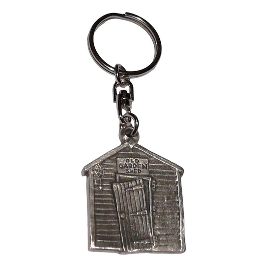Garden Shed pewter metal keyring image 0