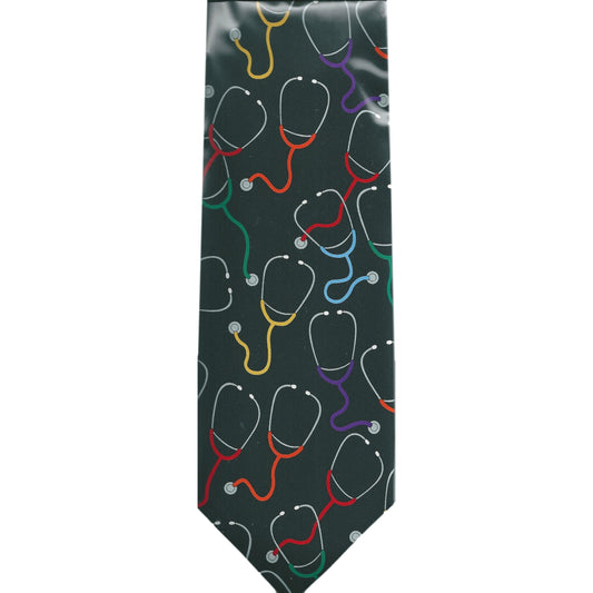 Coloured Doctor Stethoscopes Medical repeating sleeved 100% Polyester Classic Ties image 0