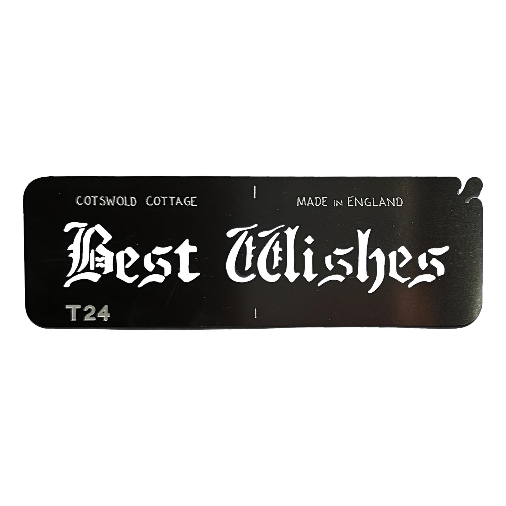 Stainless steel T24 Best Wishes cake decorating / card making stencil image 0