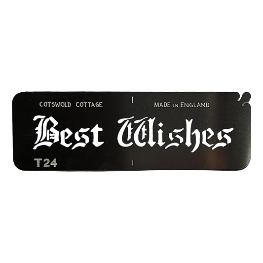 Stainless steel T24 Best Wishes cake decorating / card making stencil image 0