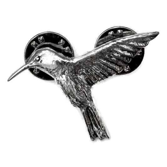 Hummingbird polished pewter metal lapel pin badge image 0