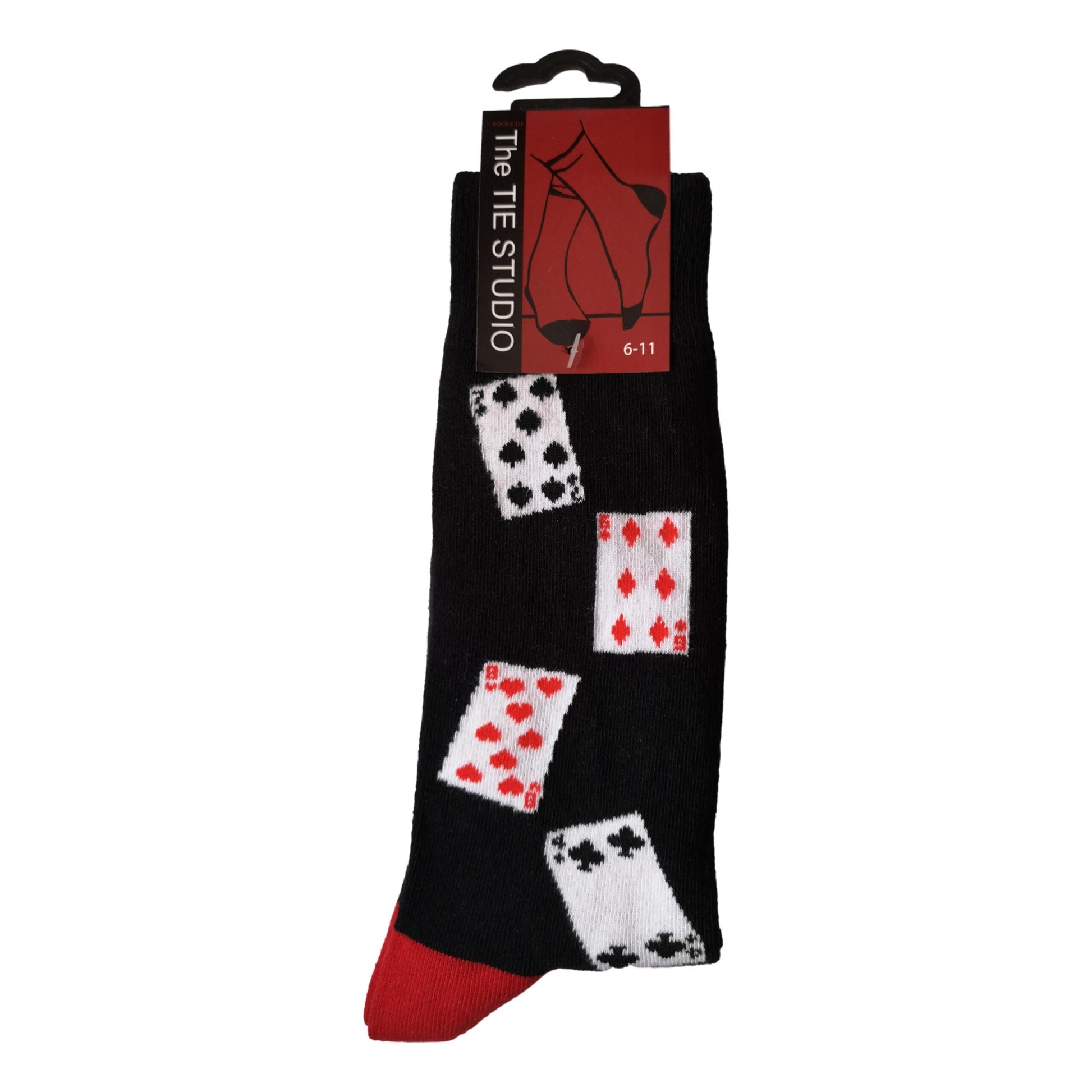 Playing Cards Hearts Clubs Diamonds Spades Unisex Novelty Ankle Socks Size 6-11 image 0