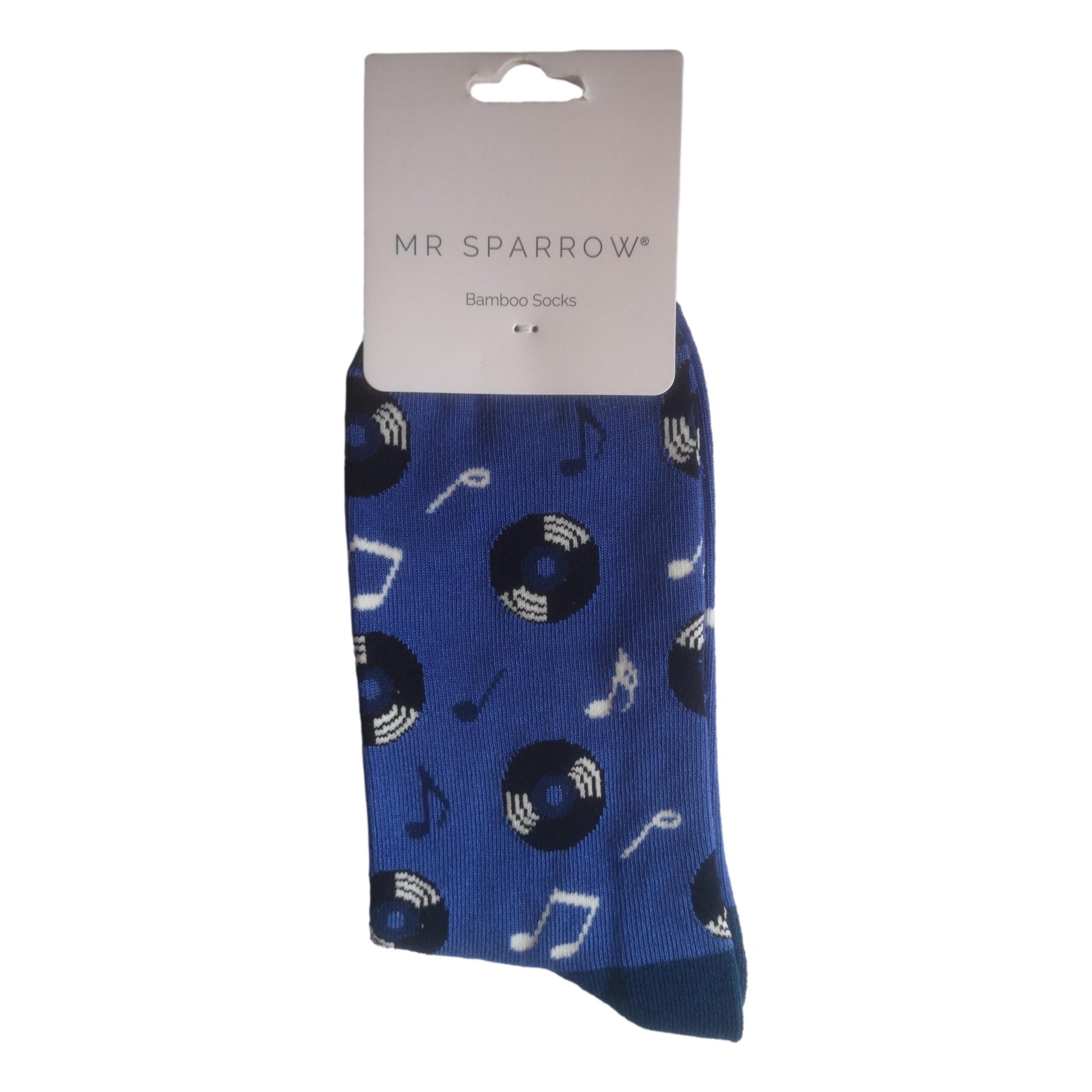 Vinyl Records on Blue Mens Novelty Ankle Socks Adult One Size image 2