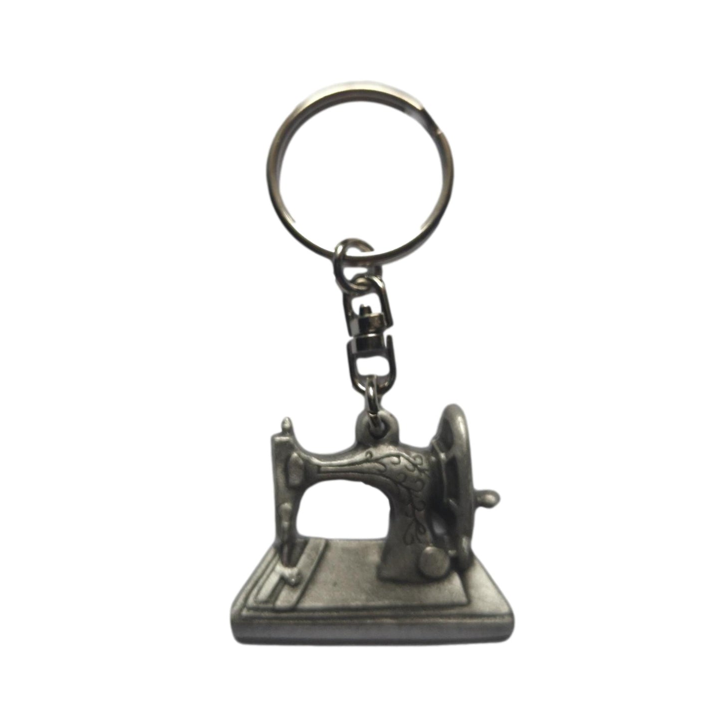 Sewing Machine pewter metal keyring image 0