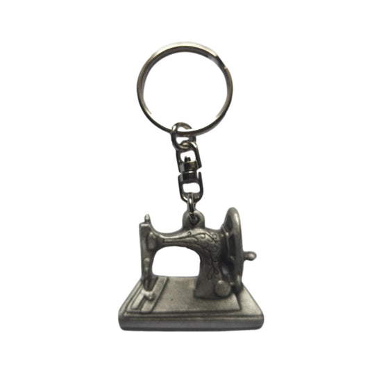 Sewing Machine pewter metal keyring image 0