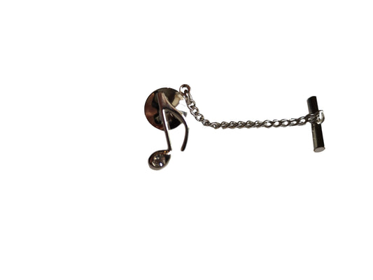 Music Quaver Silver-plated Tie Pin with Swarovski crystal note image 0