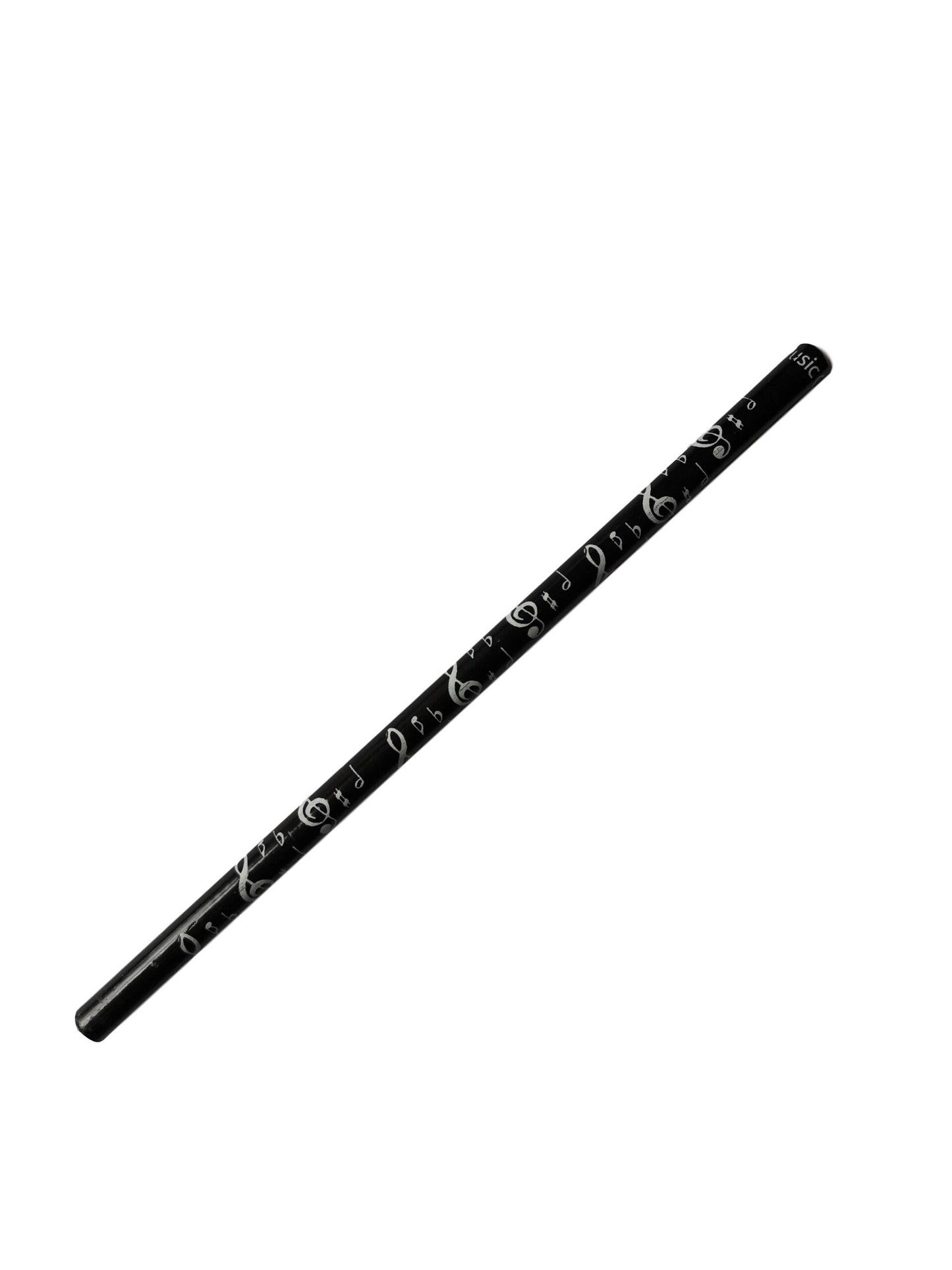 Music Clefs, Notes and Accidentals white on black unsharpened woodcase pencil image 0