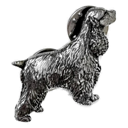 Cocker Spaniel Dog polished pewter metal lapel pin badge image 0