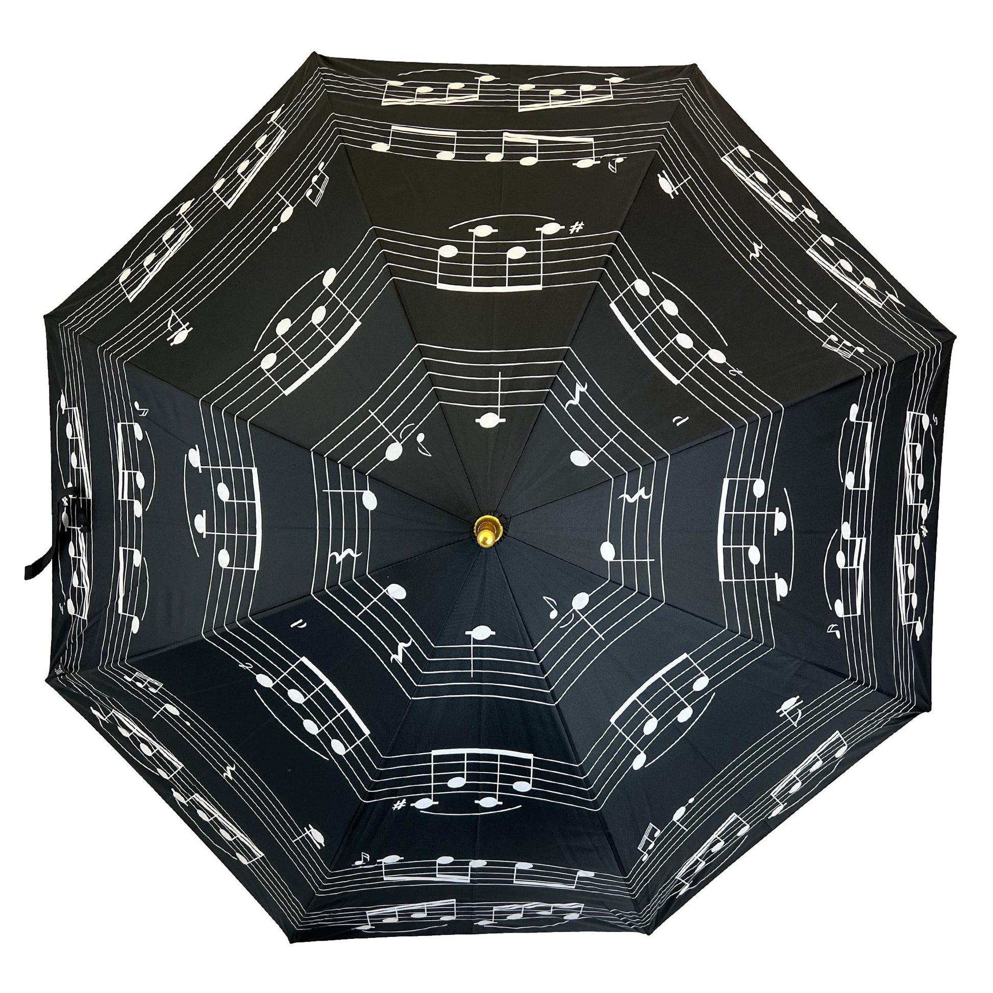 White Music Notes on black Umbrella Lightweight image 0