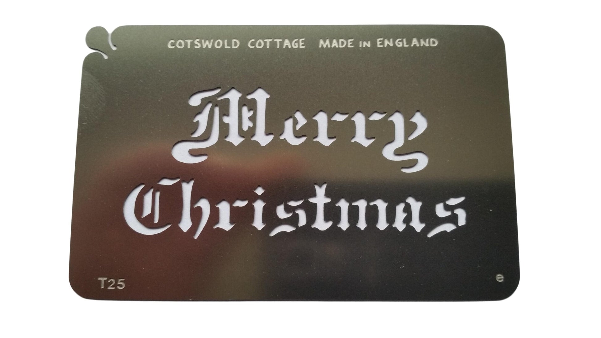 Stainless Steel Merry Christmas olde worlde T25 cake decorating / card making stencil image 0