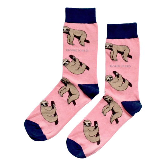 Save The Sloths Pink Novelty Ankle Socks Adult UK Size 4-7 image 0